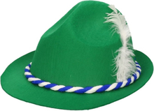 Carnaval Tiroler jagershoed gleufhoedje groen/blauw/wit voor dames/heren/volwassenen