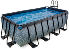 Pool 400x200x122cm med sandfilterpump - Grå