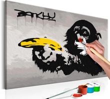 DIY lærred maleri - Monkey (Banksy Street Art Graffiti) 60 x 40 cm