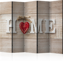 Skærmvæg - Room divider - Home and red heart 225 x 172 cm