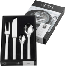 Bestikksett Nobel 4 Deler Matt/Blank Stål Home Tableware Cutlery Cutlery Set Sølv Gense*Betinget Tilbud