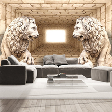 Fototapet - Mystery of lions - 100 x 70 cm