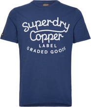 Copper Label Script Tee Tops T-Kortærmet Skjorte Blue Superdry