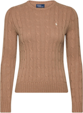 Cable-Knit Cotton Crewneck Sweater Tops Knitwear Jumpers Brown Polo Ralph Lauren
