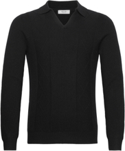 Malik Designers Knitwear Long Sleeve Knitted Polos Black Reiss