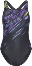 Womens Digital Printed Medalist Sport Swimsuits Black Speedo