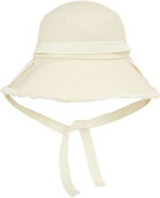Logo Strap Wide Brim Canvas Hat Accessories Headwear Bucket Hats Beige Calvin Klein