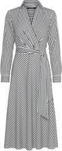 Striped Surplice Crepe Midi Dress Designers Knee-length & Midi Black Lauren Ralph Lauren