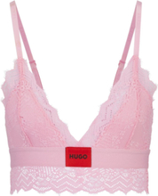 Triangle Padded Lace Lingerie Bras & Tops Soft Bras Bralette Pink HUGO