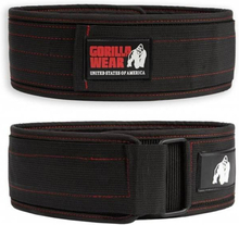 Gorilla Wear 10 cm Nylon, treningsbelte i svart/rød