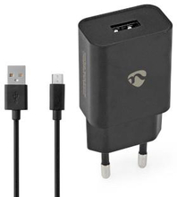 Nedis Väggladdare | 1.0 A A | Antal utgångar: 1 | USB-A | Micro USB (Lös) Kabel | 1.00 m | Maximal Utgångseffekt: 5 W | Single Voltage Output