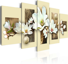 Lærredstryk Texture and magnolia