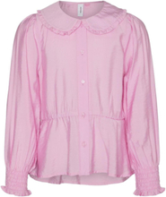 Vmjosie Ls Peplum Shirt Wvn Girl Tops Shirts Long-sleeved Shirts Pink Vero Moda Girl