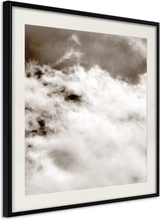 Plakat - Clouds - 20 x 20 cm - Sort ramme med passepartout