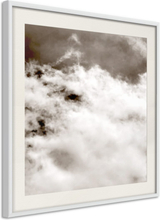 Plakat - Clouds - 20 x 20 cm - Hvid ramme med passepartout