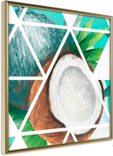 Plakat - Tropical Mosaic with Coconut (Square) - 20 x 20 cm - Guldramme