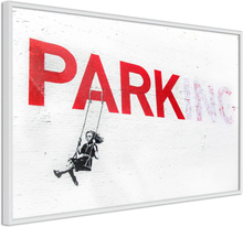 Plakat - Banksy: Park(ing) - 60 x 40 cm - Hvid ramme