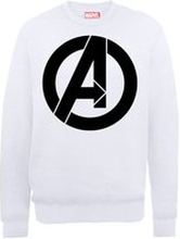 Marvel Avengers Assemble Simple Logo Sweatshirt - White - M