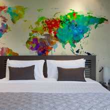 Fototapet - Paint splashes map of the World - 200 x 154 cm
