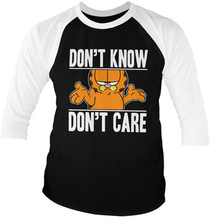 Garfield Don't Know - Don't Care Baseball 3/4 Sleeve Tee, Long Sleeve T-Shirt