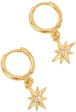 Gold Acrize Z Star Charm Huggies A J Z Earring