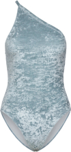 Asymmetric Velvet Swimsuit Designers Swimsuits Blue Filippa K