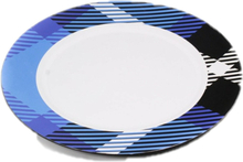 Bord kunststof wit/blauw motief 33 cm