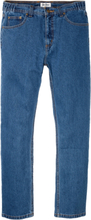Jeans med resår i sidan av midjan, klassisk passform, raka ben