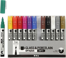 Glas- och Porslinstusch Mixade färger - 12-pack