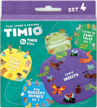 Timio Disc Set 4 - Nursery Rhymes, Fairy Tales, Dinosaurs And Small Insects Toys Puzzles And Games Games Active Games Multi/patterned Timio