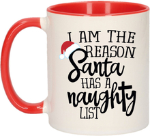 I am the reason Santa has a naughty list cadeau mok/beker rood Kerstmis 300 ml