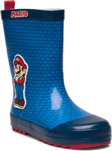 Supermario Boys Rainboot Shoes Rubberboots High Rubberboots Unlined Rubberboots Blå Super Mario*Betinget Tilbud