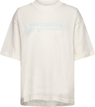 Linear Heritage Jersey Over D T-Shirt Sport T-shirts & Tops Short-sleeved Cream New Balance