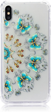 Pattern Printing TPU Soft Case iPhone XS Max - Blue and Gold Butterflies
