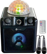 N-GEAR Karaoke & Disco Block - Bluetooth Party Speaker m. Mikrofoner - Sort