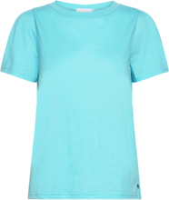 T-Shirt With Pleats Tops T-shirts & Tops Short-sleeved Blue Coster Copenhagen