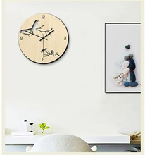 Hul stue vægur Creative Silent Wooden Bird Clock