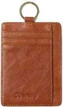 GUBINTU Genuine Leather Anti-scan Money Clip Mens Wallet with Card Slots and Key Ring