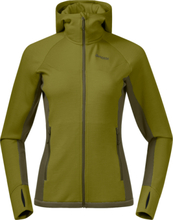 Bergans Women's Cecilie Wool Hood Jacket Trail Green/Dark Olive Green Mellomlag trøyer XS