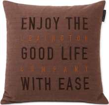 Good Life Herringb Cotton Flannel Pillow Cover Home Textiles Cushions & Blankets Cushion Covers Brun Lexington Home*Betinget Tilbud