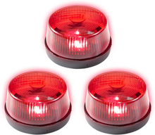 Set van 3x stuks rode politie LED zwaailampen/zwaailichten met sirene 7 cm