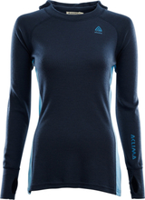 Aclima Women's WarmWool Hood Sweater Navy Blazer / Azure Blue / Blue Sapphire Underställströjor XL