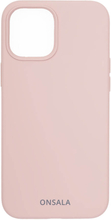 ONSALA Mobilskal Silikon Sand Pink iPhone 12 / 12 Pro