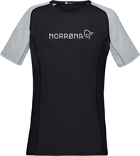 Norrøna Women's Fjørå equaliser lightweight T-Shirt Caviar/Light Grey Kortermede treningstrøyer S