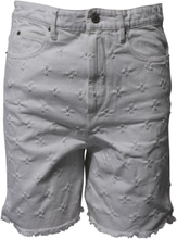 Pre-eide Isabel Marant Etoile Distressed Bermuda Shorts in White Cotton denim