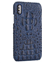 Wild Gavial Cover i imiteret Læder og Plast til iPhone X / iPhone Xs - Blå