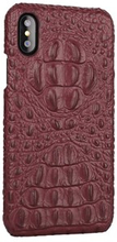 Wild Gavial Cover i imiteret Læder og Plast til iPhone X / iPhone Xs - Vinrød