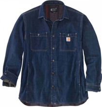 Carhartt Carhartt Men's Denim Fleece Lined Snap Front Shirt Jacket Glacier Långärmade skjortor S