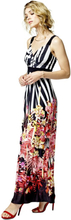 Multicolor Godske Maxi Dress med striper og blomster fra Tia