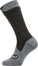 Sealskinz Raynham Waterproof All Weather Mid Length Sock Black/Dark Grey Marl Friluftssokker S